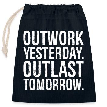 outwork yesterday outlast tomorrow - Closable cotton gift bag (25x30cm) - navy - Front