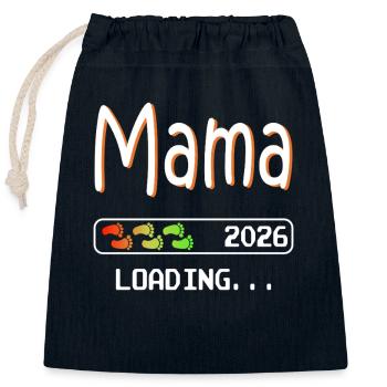 Mama 2026 loading werdende Mutter Schwangerschaft - Verschließbarer Geschenkbeutel aus Baumwolle (25x30cm) - Navy - Vorne