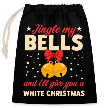 jingle bells haha funny whoah Zeichenfläche 1 - Verschließbarer Geschenkbeutel aus Baumwolle (25x30cm) - Schwarz - Vorne
