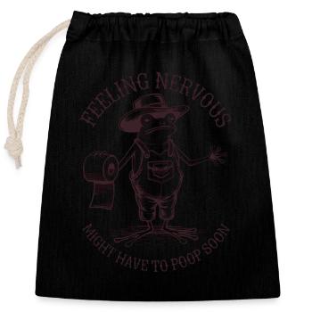 Reizdarmsyndrom Cowboyfrosch - Verschließbarer Geschenkbeutel aus Baumwolle (25x30cm) - Schwarz - Vorne