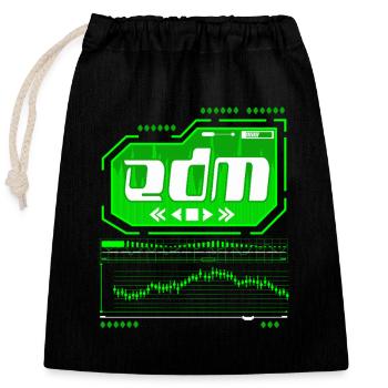 EDM Trance Électronique Dance Music Rave - Sac cadeau en coton avec cordon (25 x 30 cm) - noir - Devant