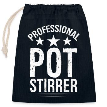 professional pot stirrer - Verschließbarer Geschenkbeutel aus Baumwolle (25x30cm) - Navy - Vorne