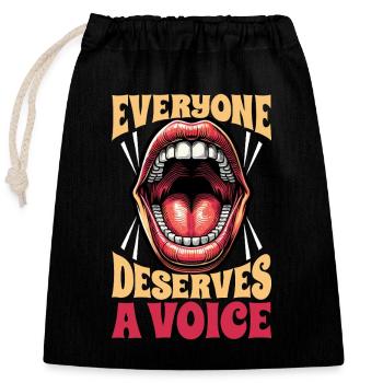 Speech Therapy Everyone Deserves A Physiotherapist - Closable cotton gift bag (25x30cm) - black - Front