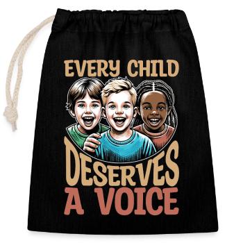 Speech Therapy Every Child Deserves A Pathologist - Closable cotton gift bag (25x30cm) - black - Front