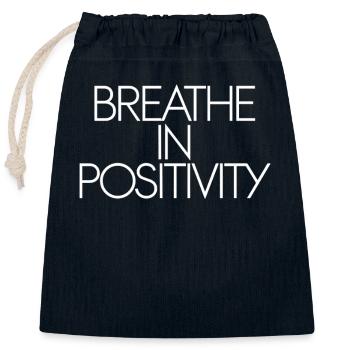 Atme Positivität Inspirierende - Verschließbarer Geschenkbeutel aus Baumwolle (25x30cm) - Navy - Vorne