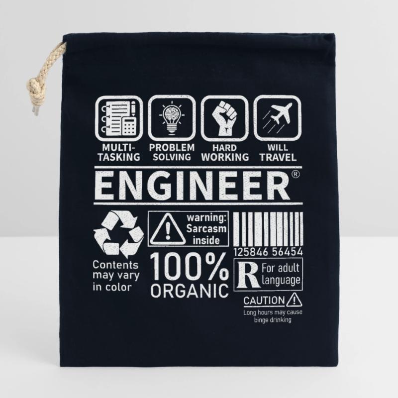 engineer multitasking problem solving hard working Verschließbarer Geschenkbeutel aus Baumwolle (25x30cm)