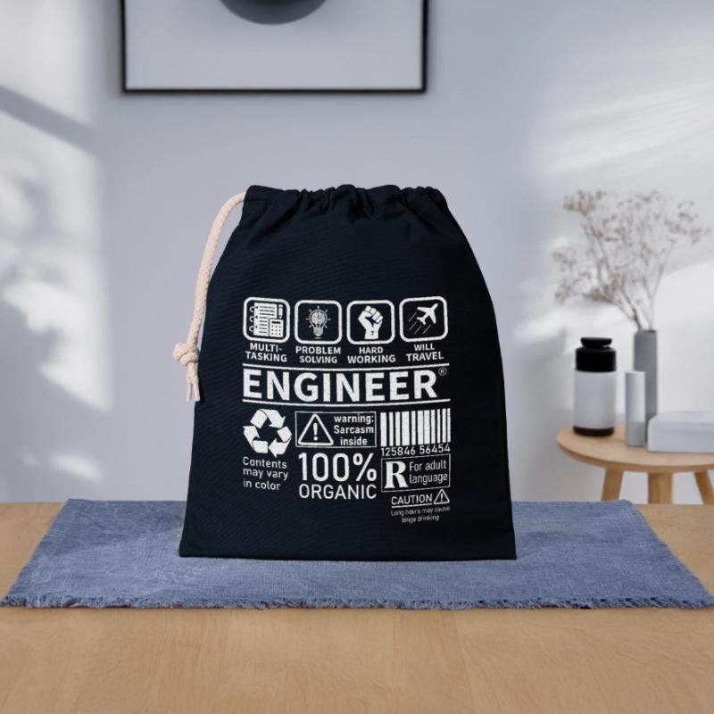 engineer multitasking problem solving hard working Verschließbarer Geschenkbeutel aus Baumwolle (25x30cm)