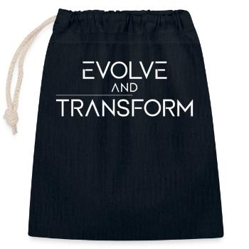 Evolve And Transform Inspirational - Closable cotton gift bag (25x30cm) - navy - Front