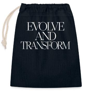 Evolve And Transform Inspirational - Closable cotton gift bag (25x30cm) - navy - Front