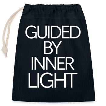 Inspiriert Durch Inneres Licht Spirituelles Zitat - Verschließbarer Geschenkbeutel aus Baumwolle (25x30cm) - Navy - Vorne