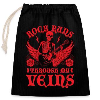 Rock And Roll - Verschließbarer Geschenkbeutel aus Baumwolle (25x30cm) - Schwarz - Vorne