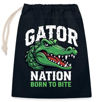 Alligator Krokodil Reptil Enthusiast Sumpf - Verschließbarer Geschenkbeutel aus Baumwolle (25x30cm) - Navy - Vorne
