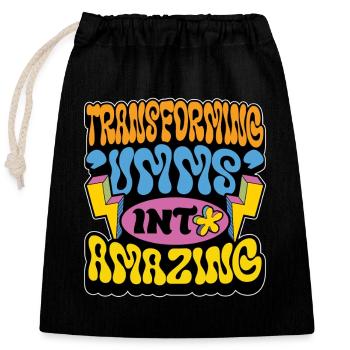 Speech Therapy Transforming um Physiotherapist - Closable cotton gift bag (25x30cm) - black - Front