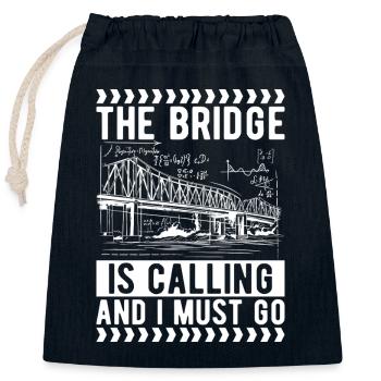 Bridge Engineer Bridge Construction - Closable cotton gift bag (25x30cm) - navy - Front