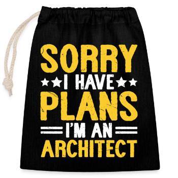 Architecte - Sac cadeau en coton avec cordon (25 x 30 cm) - noir - Devant