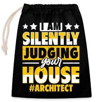 Architecte - Sac cadeau en coton avec cordon (25 x 30 cm) - noir - Devant