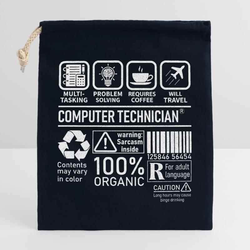 Computer Technician multi tasking problem solving Verschließbarer Geschenkbeutel aus Baumwolle (25x30cm)