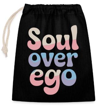Citation sur la spiritualité de l’âme sur l’ego - Sac cadeau en coton avec cordon (25 x 30 cm) - noir - Devant