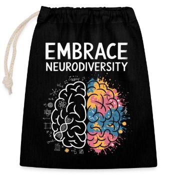 Embrace Neurodiversity Autism Awareness Men Women - Verschließbarer Geschenkbeutel aus Baumwolle (25x30cm) - Schwarz - Vorne