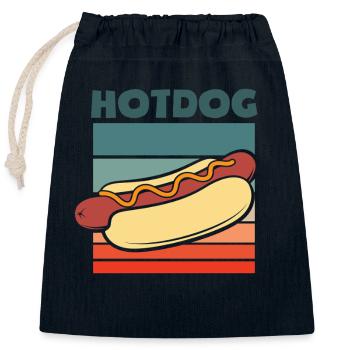 Amateur de hot-dogs design rétro - Sac cadeau en coton avec cordon (25 x 30 cm) - bleu marine - Devant