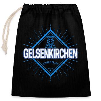 Gelsenkirchen Ville Allemagne Retro Zeche - Sac cadeau en coton avec cordon (25 x 30 cm) - noir - Devant