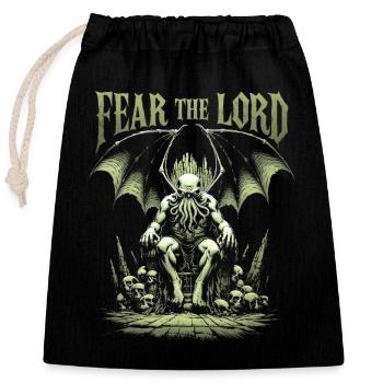 Cthulhu, Fear The Lord, Vintage Cthulhu Mythos - Closable cotton gift bag (25x30cm) - black - Front