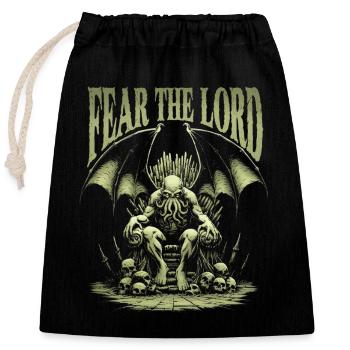 Cthulhu, Fear The Lord, Grunge Cthulhu Mythos - Closable cotton gift bag (25x30cm) - black - Front