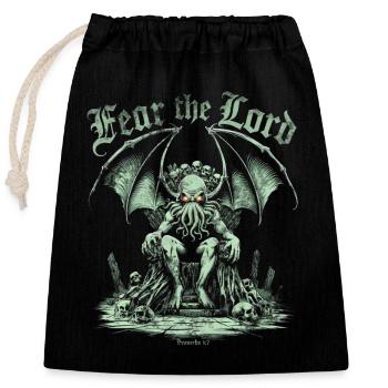 Cthulhu, Fear The Lord, Grunge Cthulhu Mythos - Closable cotton gift bag (25x30cm) - black - Front