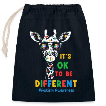 Autism Autistic - Closable cotton gift bag (25x30cm) - navy - Front