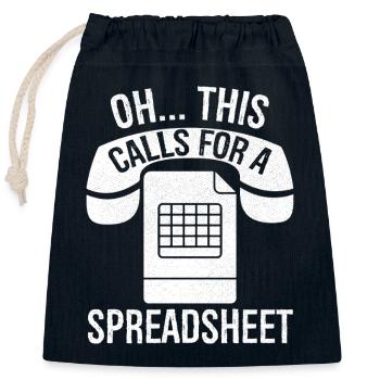 Oh this calls for a spreadsheet - Closable cotton gift bag (25x30cm) - navy - Front