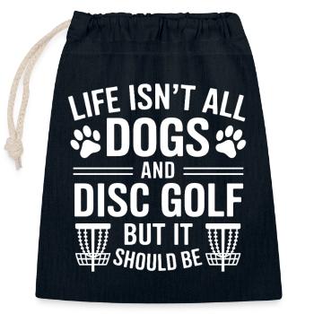 Disc Golf Dire Chiens Drôle Disc Golf Cadeau - Sac cadeau en coton avec cordon (25 x 30 cm) - bleu marine - Devant