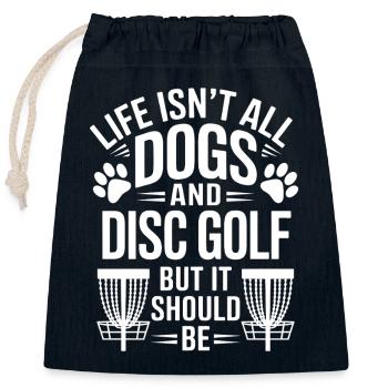 Discgolf Spruch Hunde Lustiges Discgolf Geschenk - Verschließbarer Geschenkbeutel aus Baumwolle (25x30cm) - Navy - Vorne