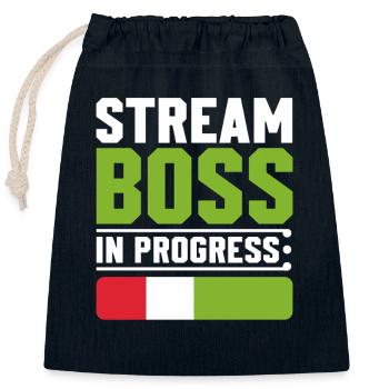 Gaming Streamer Live Streaming Gamer Content - Closable cotton gift bag (25x30cm) - navy - Front
