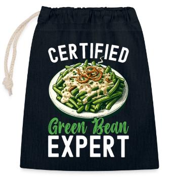 Green Bean Casserole - Closable cotton gift bag (25x30cm) - navy - Front