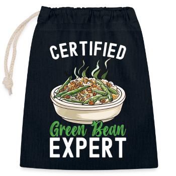 Green Bean Casserole - Closable cotton gift bag (25x30cm) - navy - Front