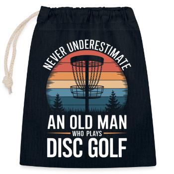 Disc Golf Dire Sports Drôle Disc Golf Cadeau - Sac cadeau en coton avec cordon (25 x 30 cm) - bleu marine - Devant