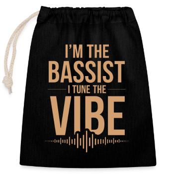 Bass, Guitarist, Musician, Gear, Funk, Rock, Jazz - Closable cotton gift bag (25x30cm) - black - Front