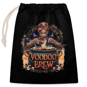 Illustration mystique de brassage vaudou - Sac cadeau en coton avec cordon (25 x 30 cm) - noir - Devant