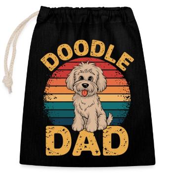 Doodle Dad – Labradoodle & Goldendoodle - Verschließbarer Geschenkbeutel aus Baumwolle (25x30cm) - Schwarz - Vorne