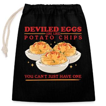 Gefüllte Eier Deviled Eggs Geschenke - Verschließbarer Geschenkbeutel aus Baumwolle (25x30cm) - Schwarz - Vorne
