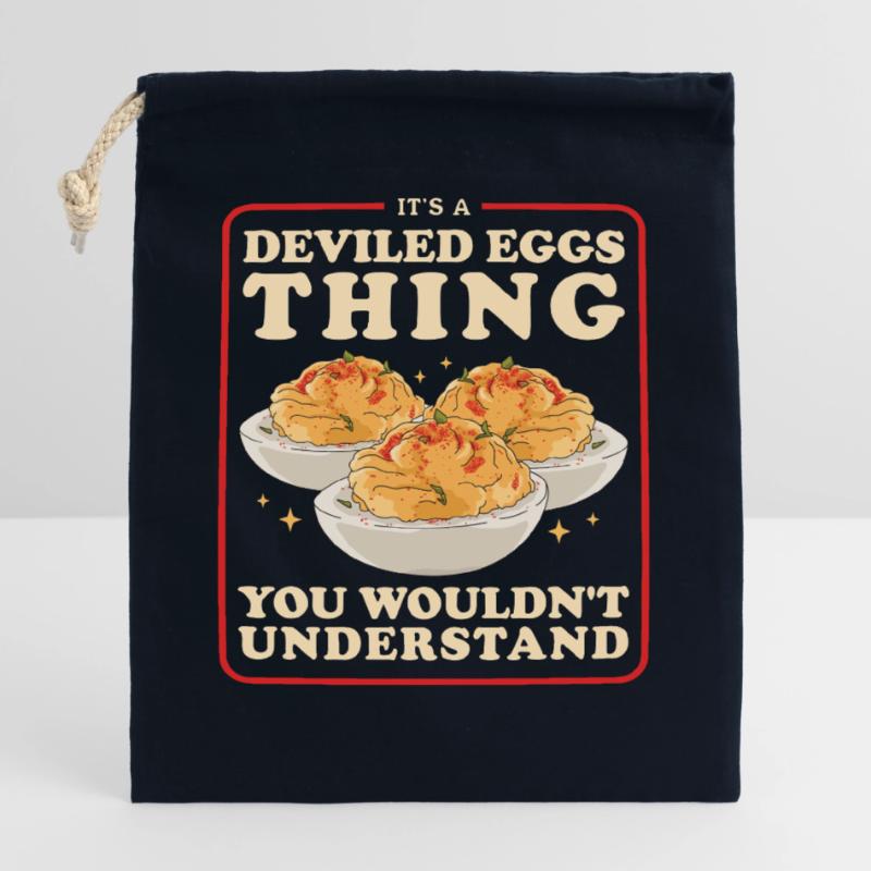 Stuffed Eggs Stuffed Deviled Eggs Gifts Closable cotton gift bag (25x30cm)