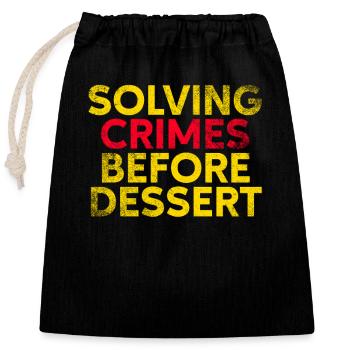 Murder Mystery Dinner Fun Night - Closable cotton gift bag (25x30cm) - black - Front