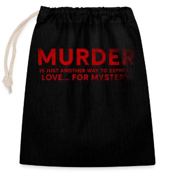 Murder Mystery Dinner Fun Night - Closable cotton gift bag (25x30cm) - black - Front