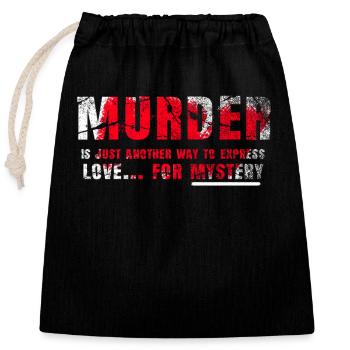 Murder Mystery Dinner Fun Night - Closable cotton gift bag (25x30cm) - black - Front