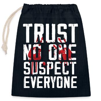 Murder Mystery Dinner Fun Night - Closable cotton gift bag (25x30cm) - navy - Front