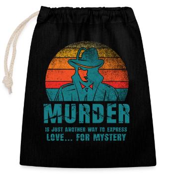 Murder Mystery Dinner Fun Night - Closable cotton gift bag (25x30cm) - black - Front