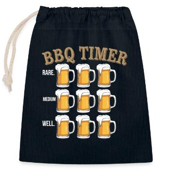 BBQ Timer Beer Lover BBQ Party Humorous - Closable cotton gift bag (25x30cm) - navy - Front