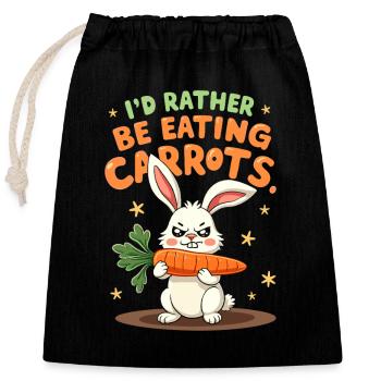 Lapin Conception d’animaux sarcastiques - Sac cadeau en coton avec cordon (25 x 30 cm) - noir - Devant