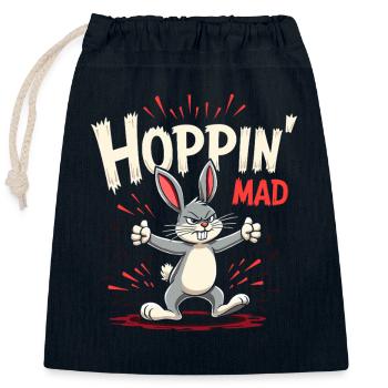 Mürrischer Hase Sarkastisches Tierdesign - Verschließbarer Geschenkbeutel aus Baumwolle (25x30cm) - Navy - Vorne