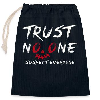 Murder Mystery Dinner Fun Night - Closable cotton gift bag (25x30cm) - navy - Front